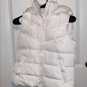 White puffer vest